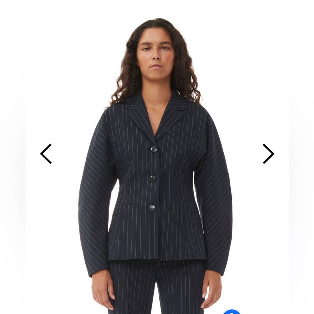 Women's Black Pinstripe Jacket sz 32 NWT